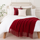 Scarlet - Knitted Throw Blanket